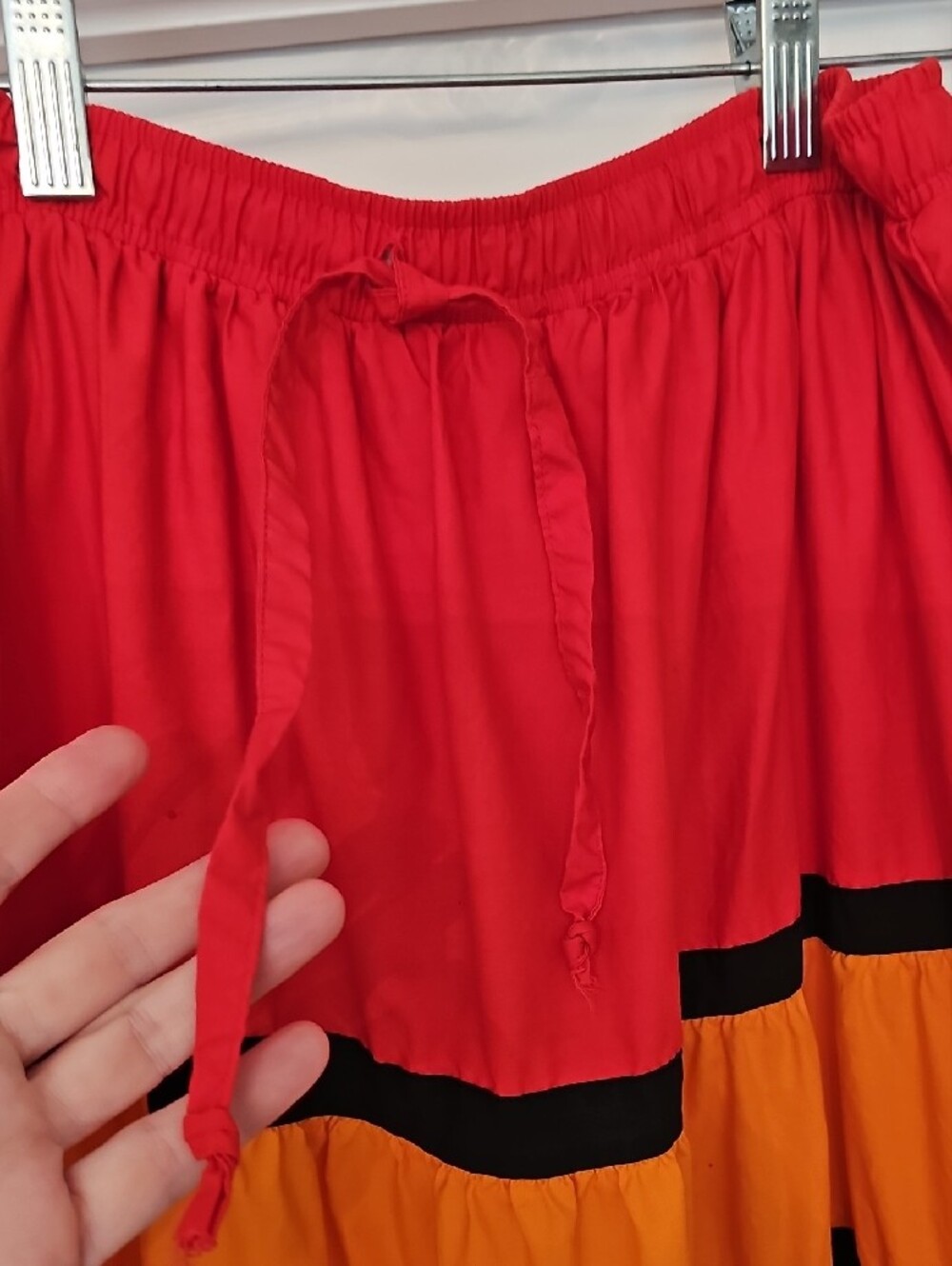 Albert Nipon Multicolor Tiered Maxi Skirt SET Red,& Orange & Pink, Vintage Set - Picture 4 of 16